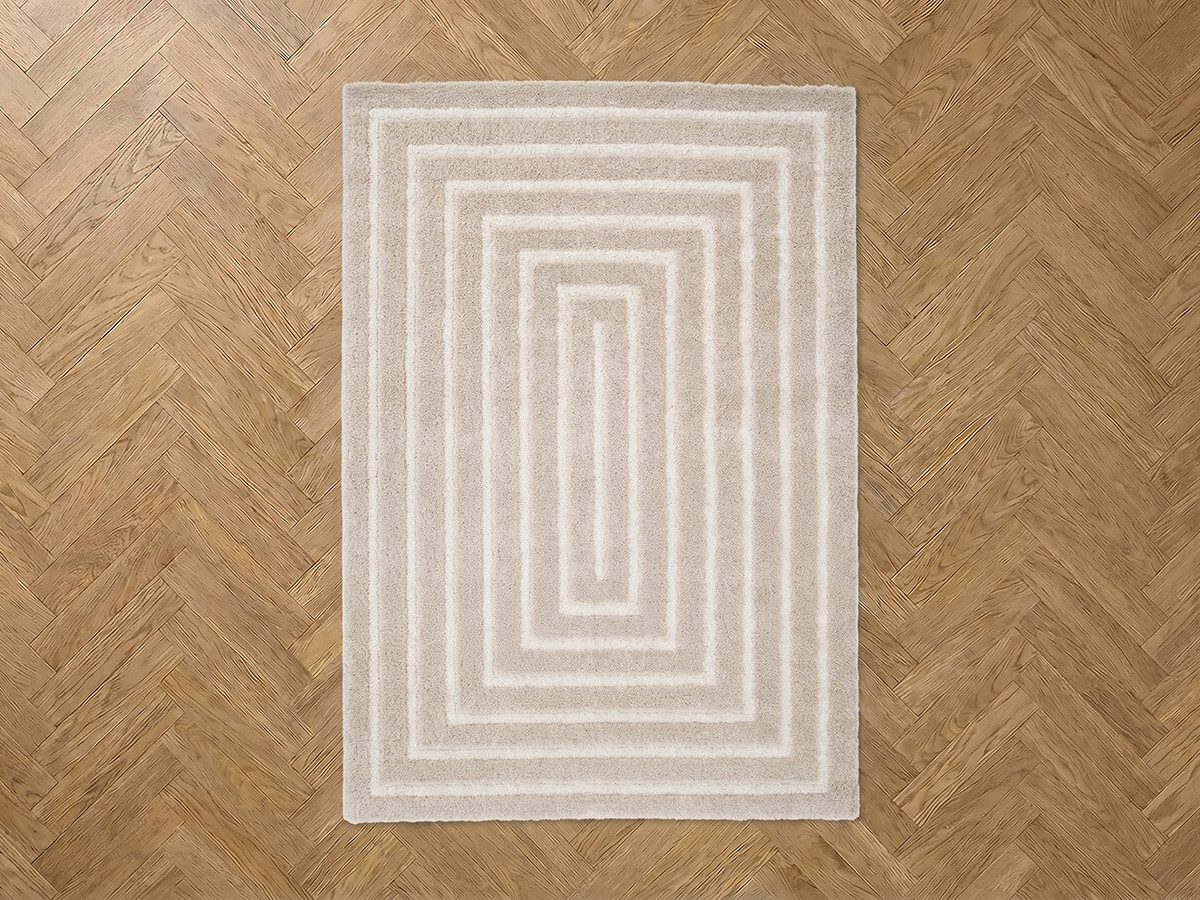 Tapis poils longs LYZZO motif graphique crème — vue 5