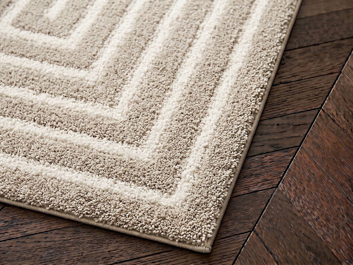 Tapis poils longs LYZZO motif graphique crème — vue 4