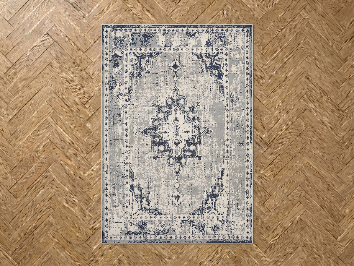 Tapis poils ras MINERVA vintage gris — vue 5