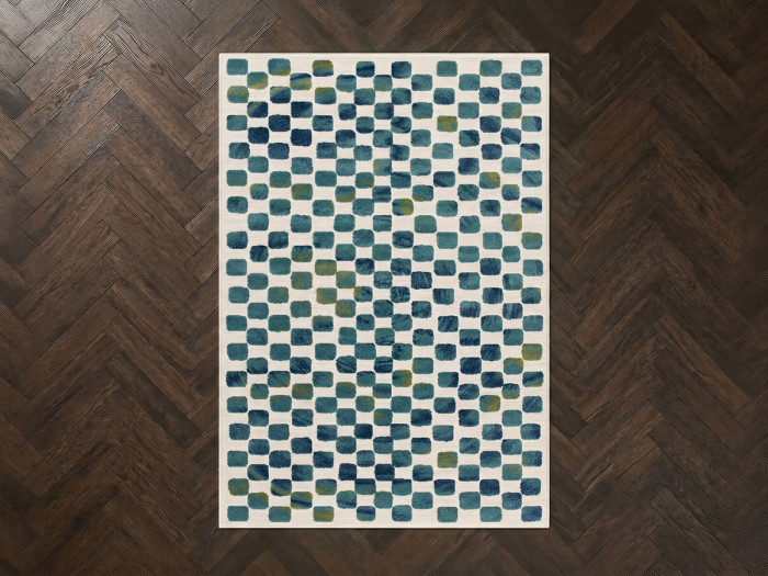 Tapis poils courts MUZA motif graphique