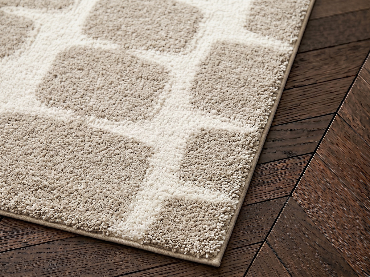 Tapis poils longs CHINO motif abstrait beige — vue 4