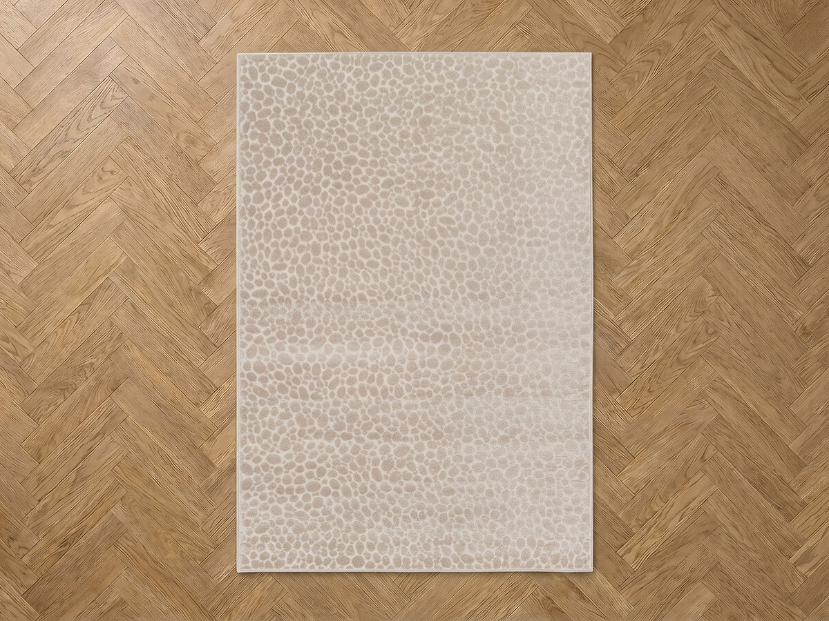 Tapis poils ras GISO motif abstrait beige — vue 5