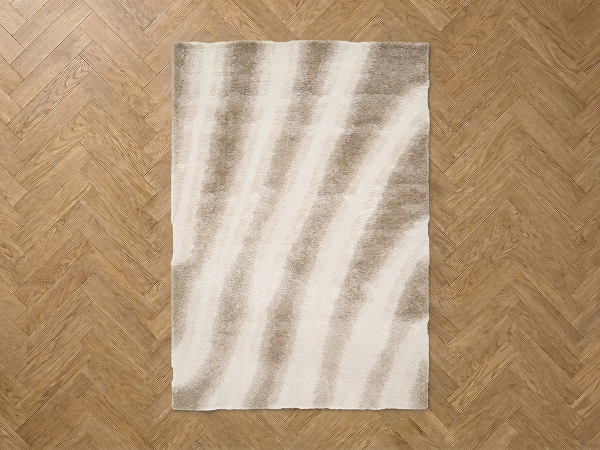 Tapis poils longs TIRASU motif abstrait