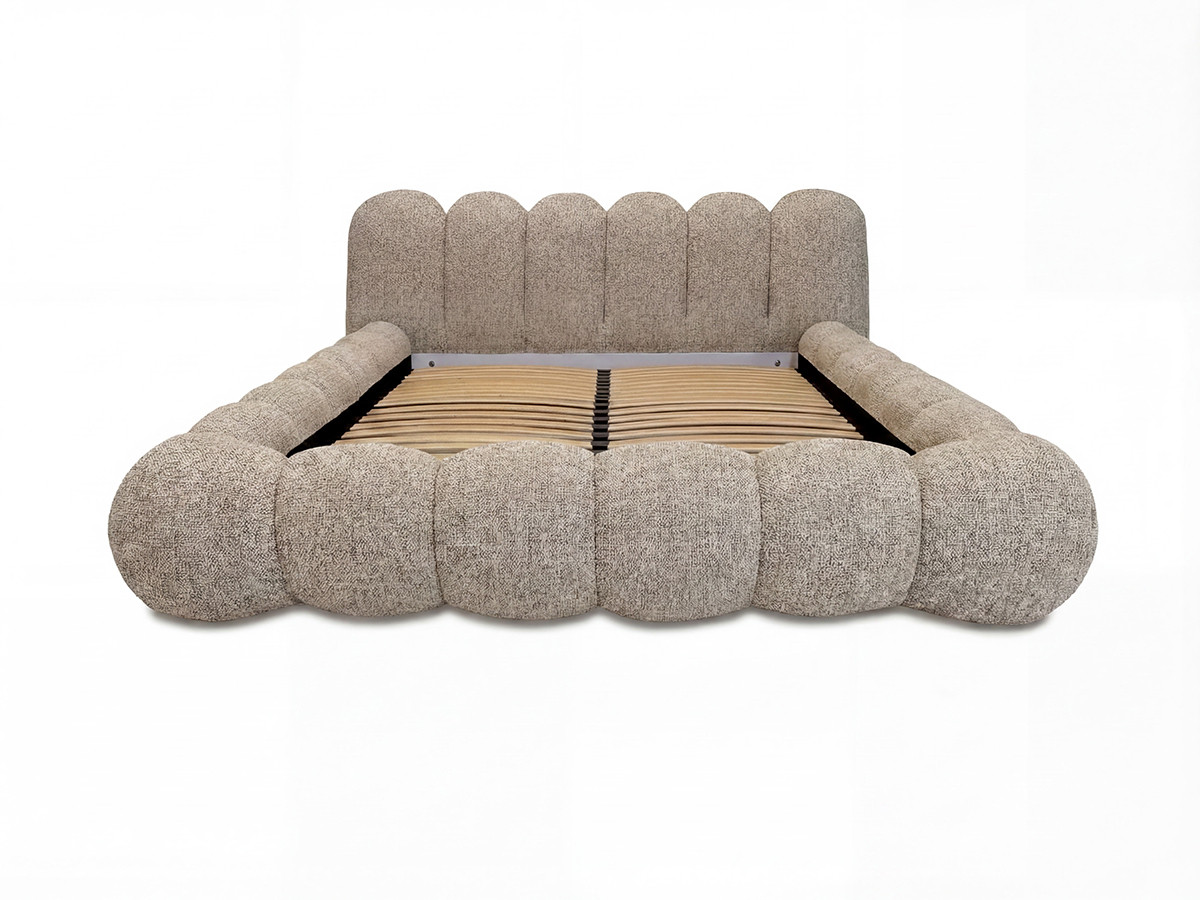 Lit bas BOBBY chiné taupe — vue 3