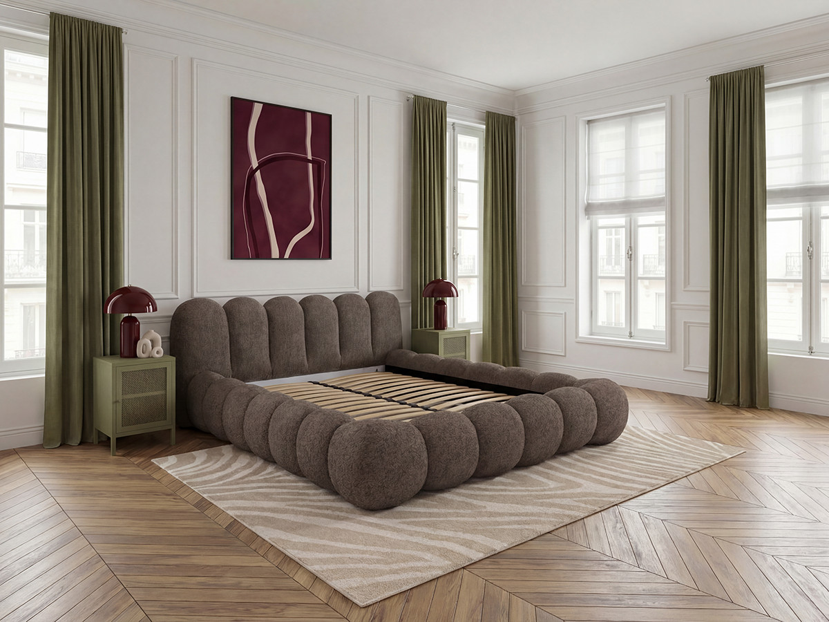 Lit bas BOBBY chiné marron — vue 6