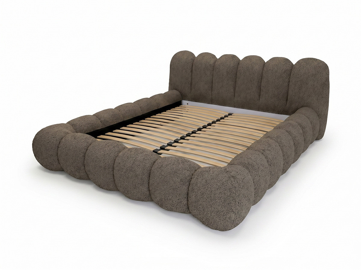 Laag bed BOBBY in gemêleerde stof