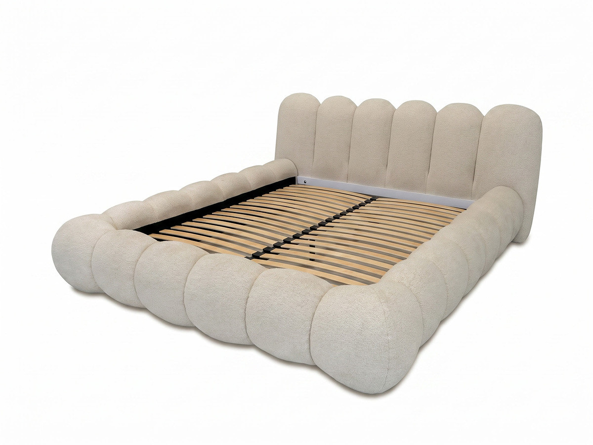 Laag bed BOBBY in gemêleerde stof