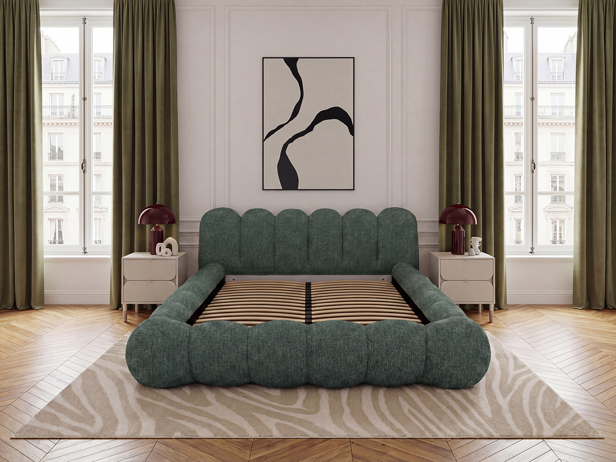 Lit bas BOBBY chiné vert — vue 6