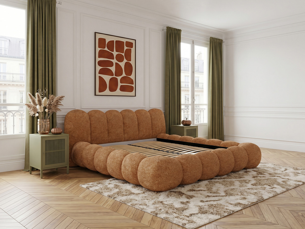 Lit bas BOBBY chiné orange — vue 6