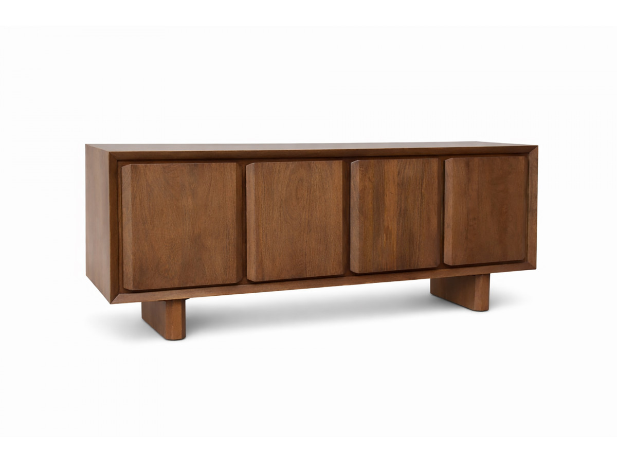 Buffet 4 portes 200 cm BELLECOUR bois massif de manguier — vue 6