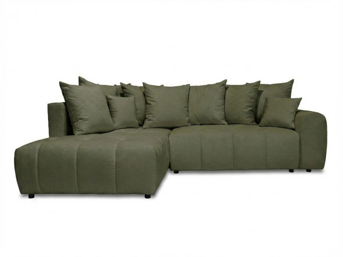 Canapé d'angle L convertible coffre ROXELANE tissu chiné