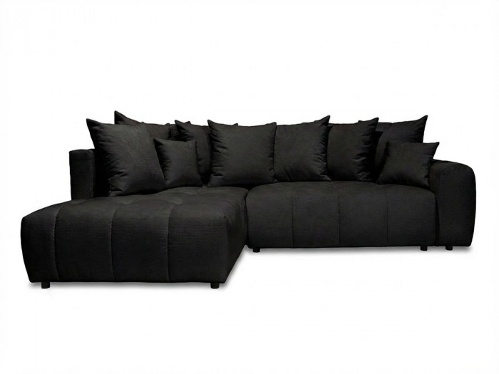 Canapé d'angle L convertible coffre ROXELANE tissu chiné