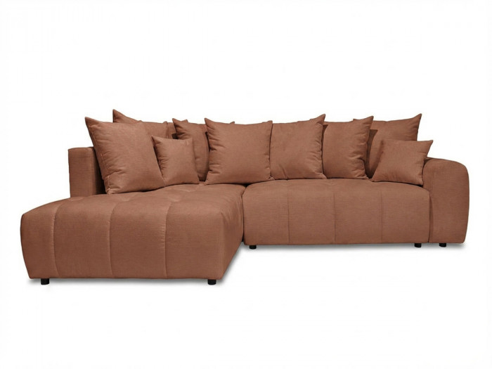 Canapé d'angle L convertible coffre ROXELANE tissu chiné