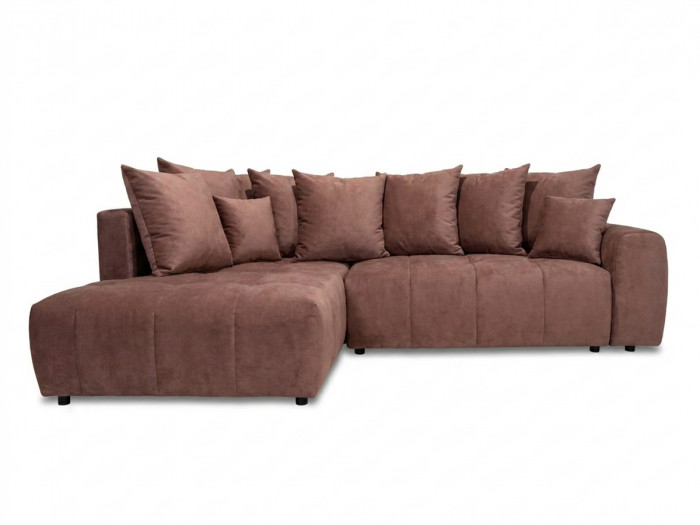 Canapé d'angle L convertible coffre ROXELANE tissu chiné