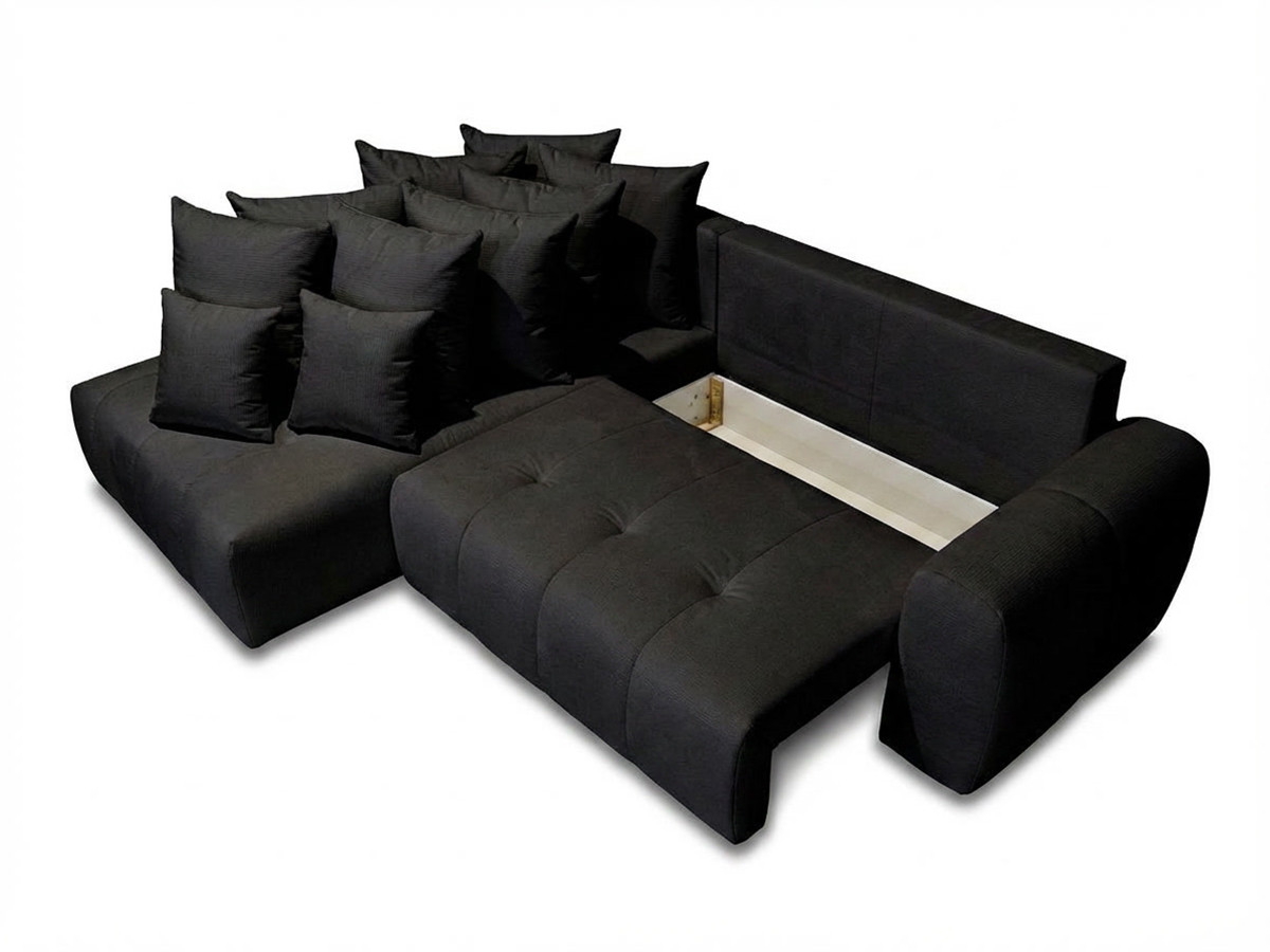 Canapé d'angle L convertible coffre ROXELANE tissu chiné