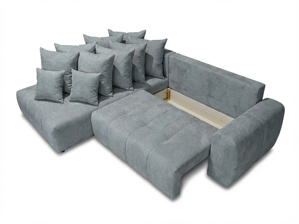 Canapé d'angle L convertible coffre ROXELANE tissu chiné