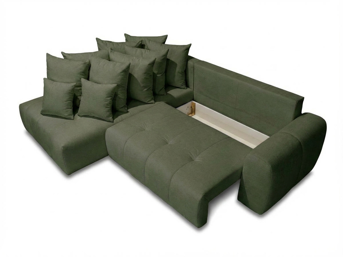 Canapé d'angle L convertible coffre ROXELANE tissu chiné