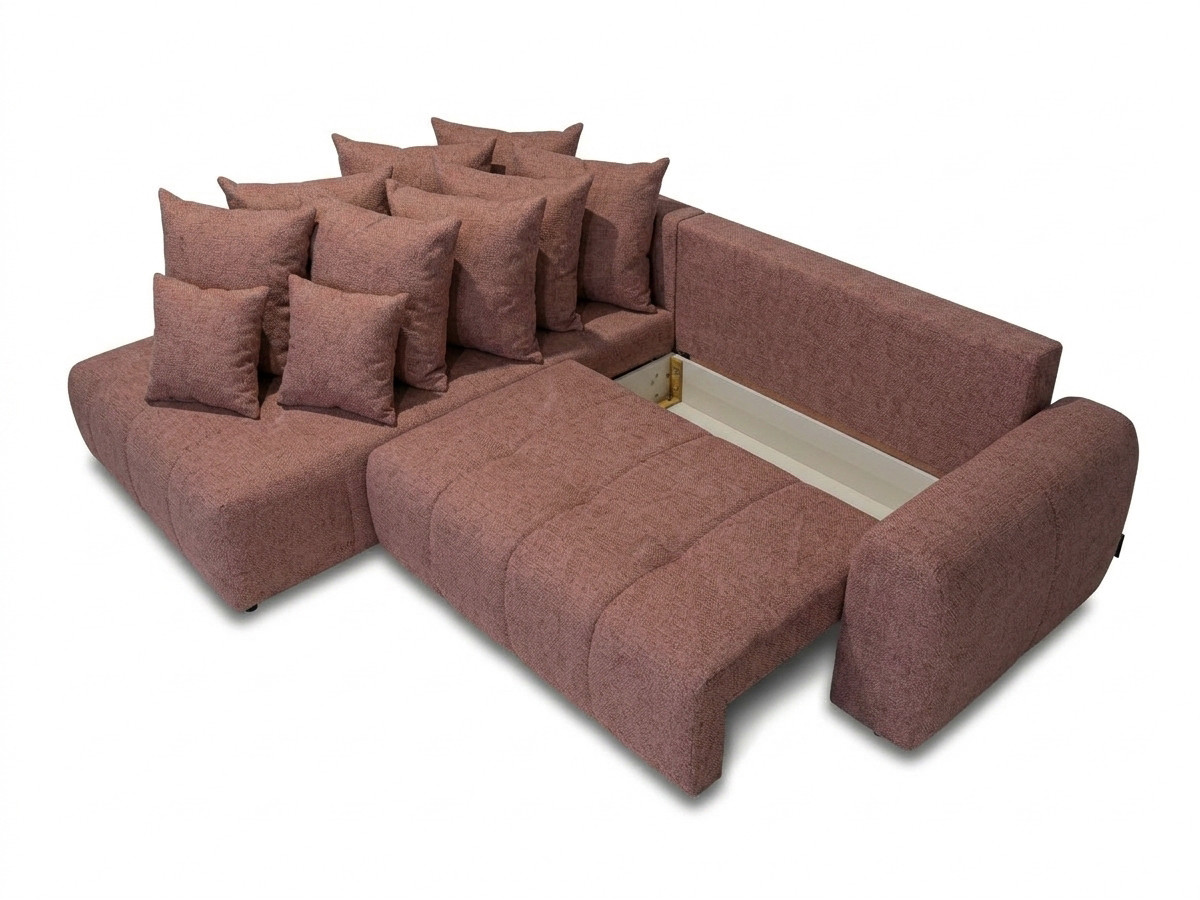 Canapé d'angle L convertible coffre ROXELANE tissu chiné