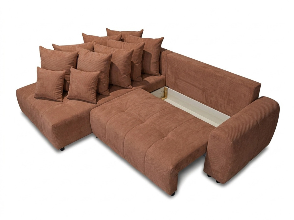 Canapé d'angle L convertible coffre ROXELANE tissu chiné