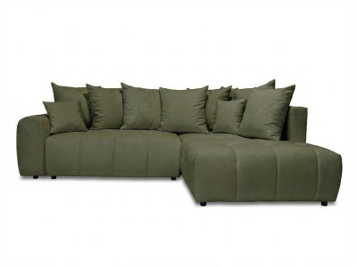 Canapé d'angle L convertible coffre ROXELANE tissu chiné
