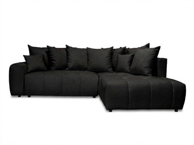 Canapé d'angle L convertible coffre ROXELANE tissu chiné