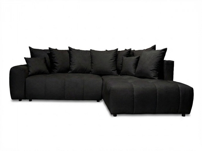 Canapé d'angle L convertible coffre ROXELANE tissu chiné