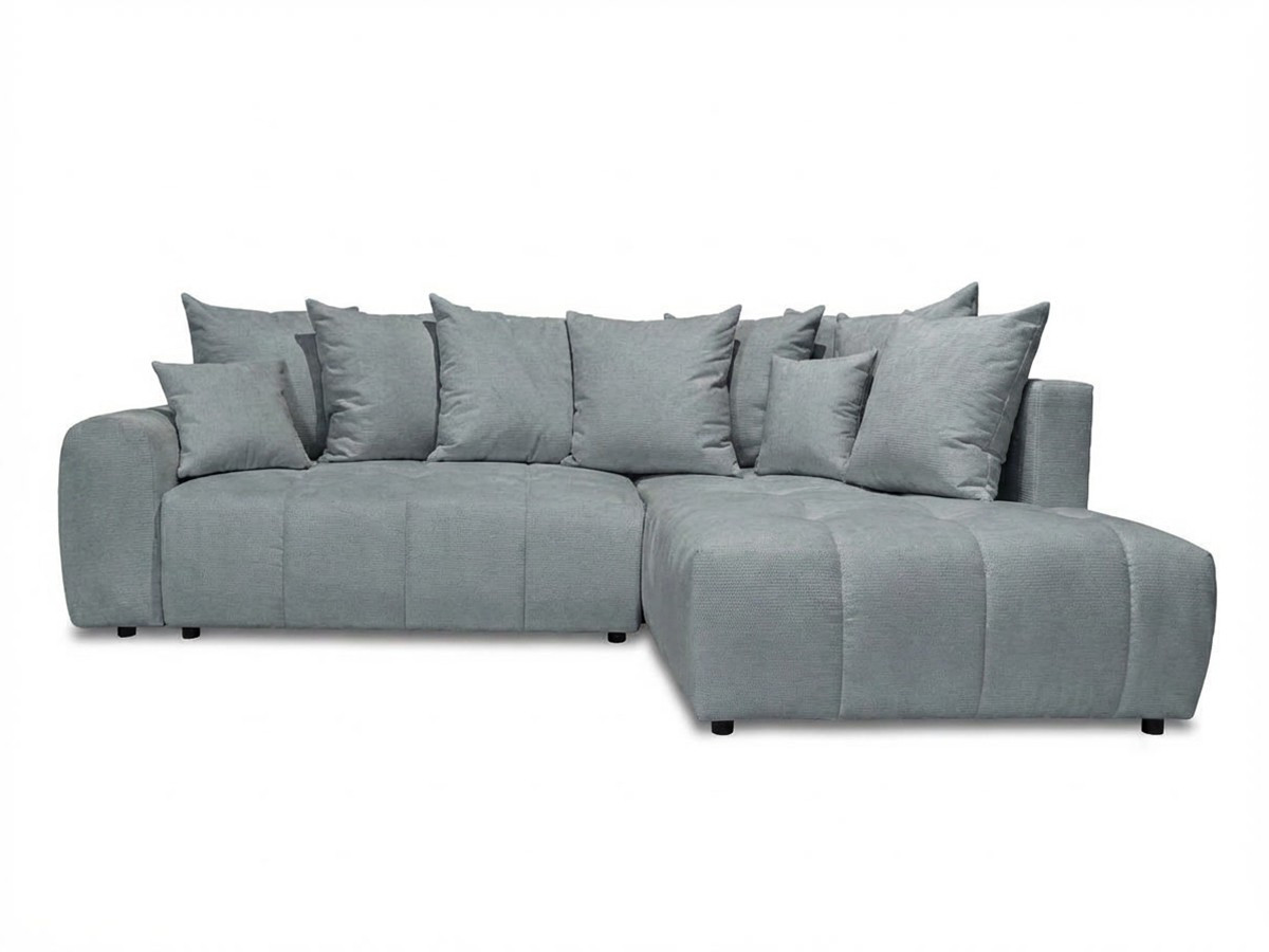 Canapé d'angle L convertible coffre ROXELANE chiné gris clair — vue 3