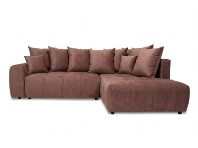 Canapé d'angle L convertible coffre ROXELANE tissu chiné