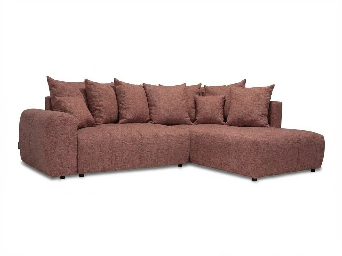 Canapé d'angle L convertible coffre ROXELANE chiné rouge — vue 5