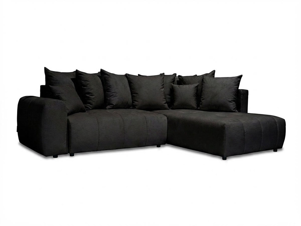Canapé d'angle L convertible coffre ROXELANE chiné gris foncé — vue 5
