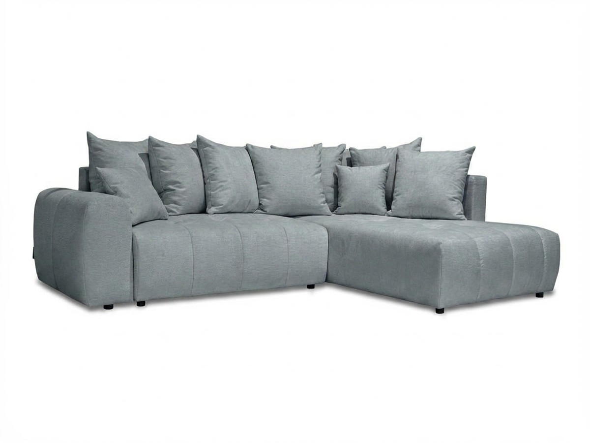 Canapé d'angle L convertible coffre ROXELANE chiné gris clair — vue 5