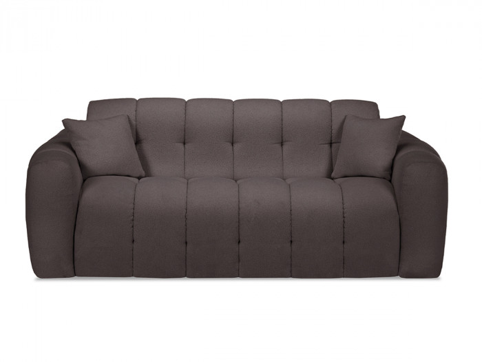 Canapé droit convertible ouverture express 3 places BRADLEY tissu bouclette