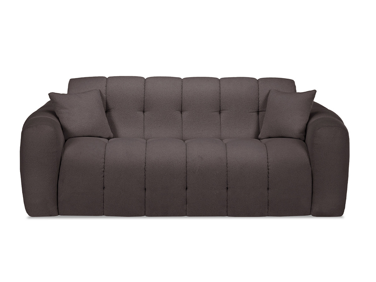 Canapé droit convertible 3 places BRADLEY bouclette marron — vue 3