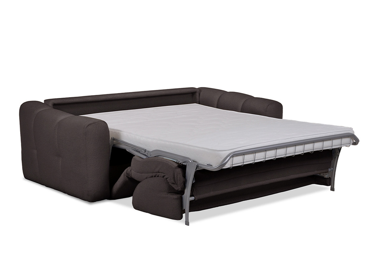 Canapé droit convertible 3 places BRADLEY bouclette marron — vue 6