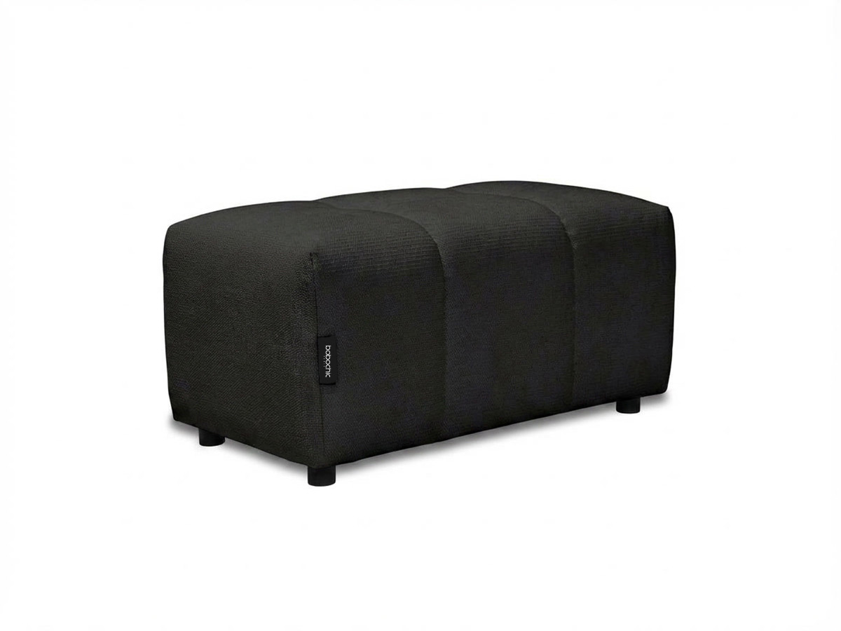 Canapé panoramique convertible ROXELANE tissu chiné avec pouf