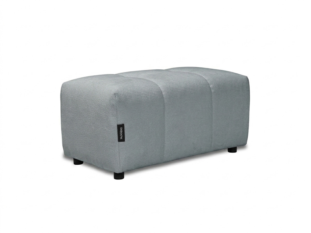 Canapé panoramique convertible ROXELANE tissu chiné avec pouf