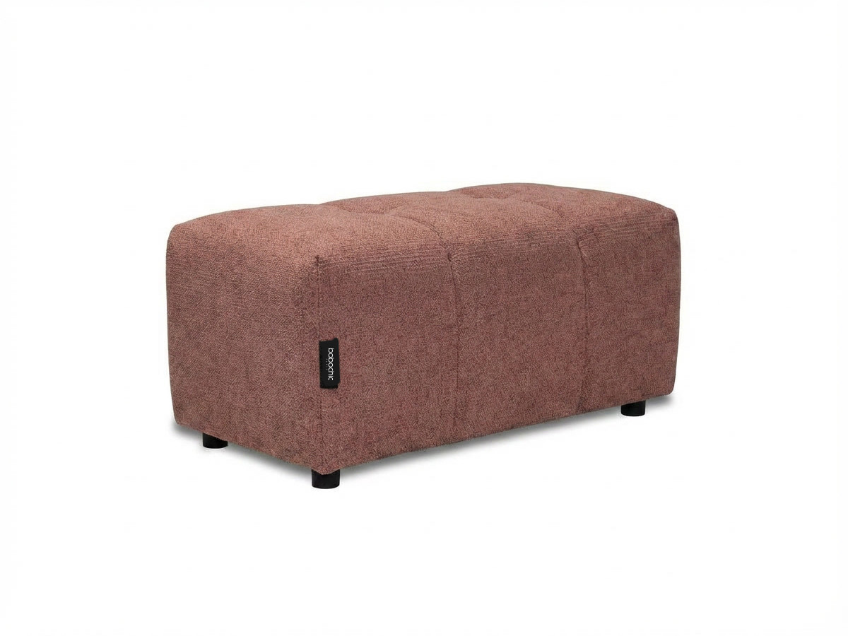 Canapé panoramique convertible ROXELANE tissu chiné avec pouf