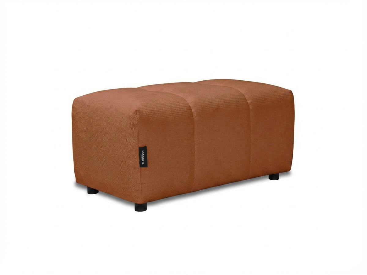 Canapé panoramique convertible ROXELANE tissu chiné avec pouf
