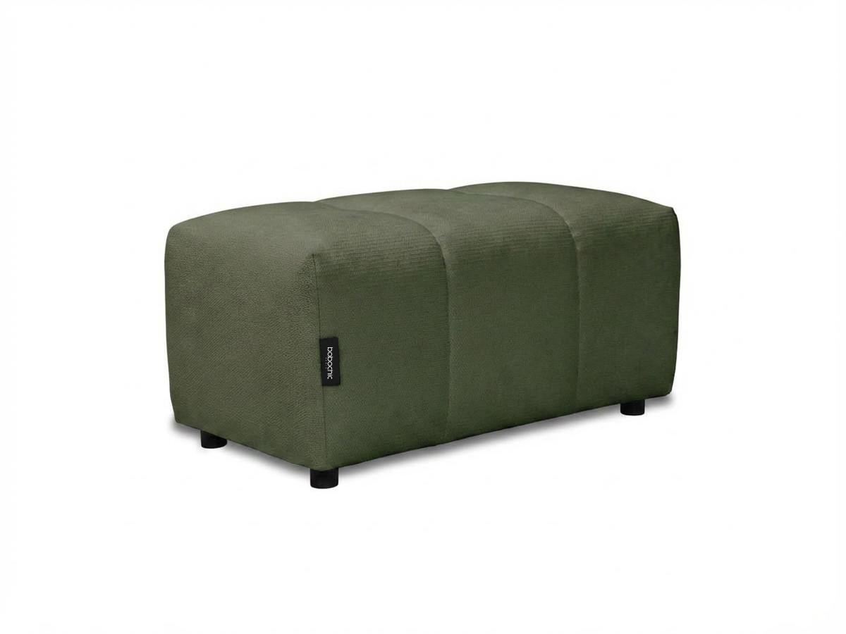 Canapé panoramique convertible ROXELANE tissu chiné avec pouf