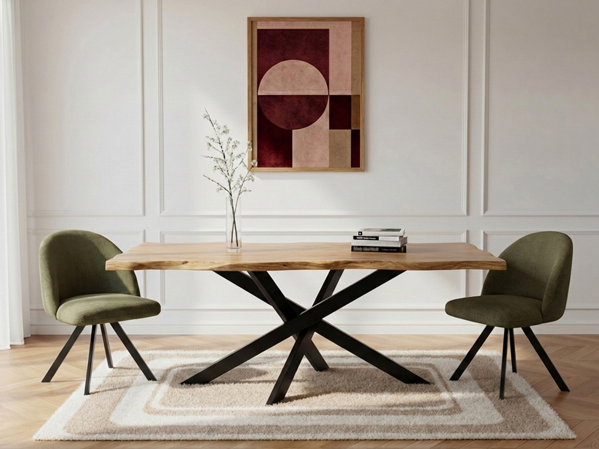 Uitschuifbare eettafel ZELIE massief eiken