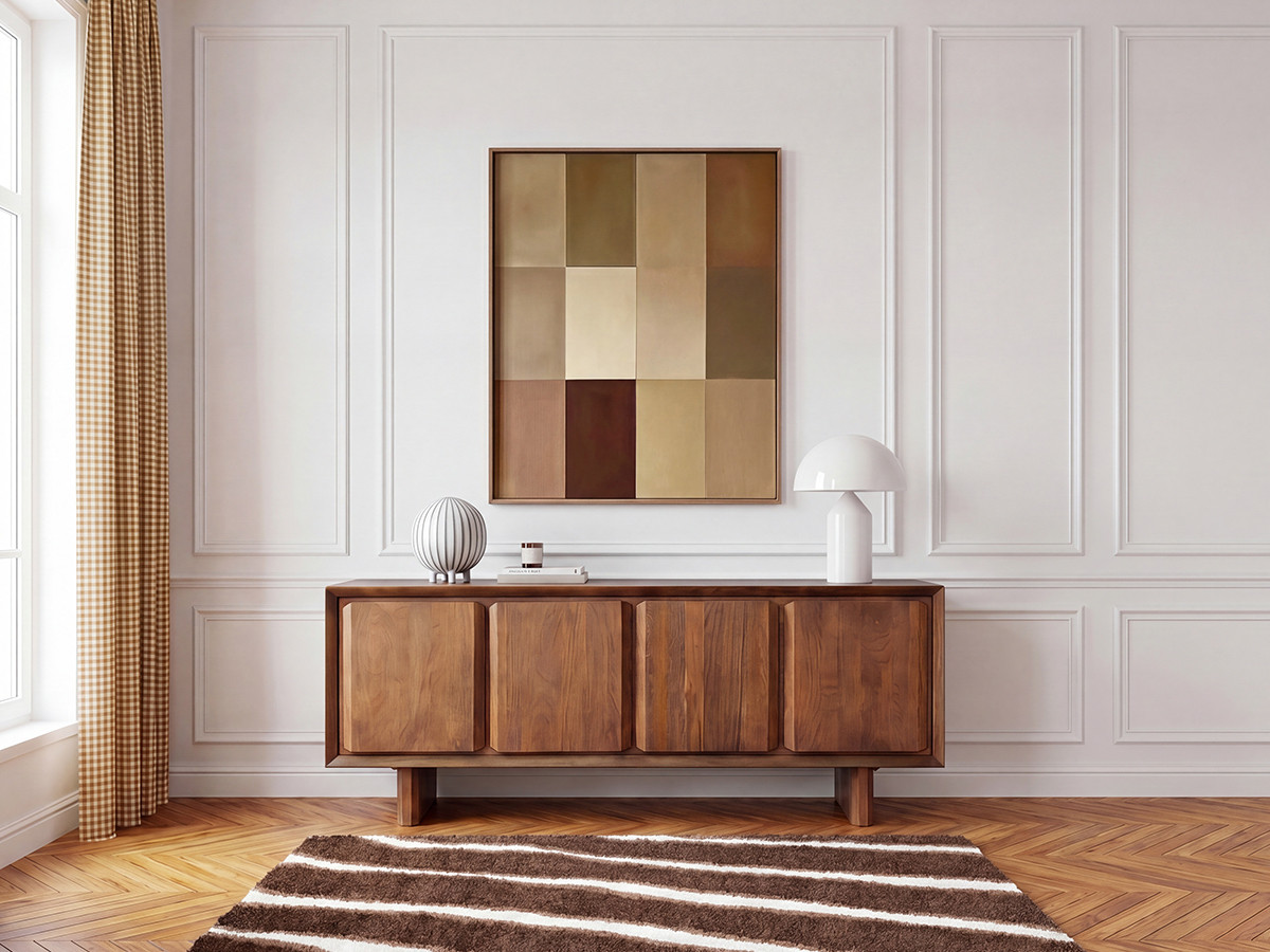 Buffet 4 portes 200 cm BELLECOUR bois massif de manguier