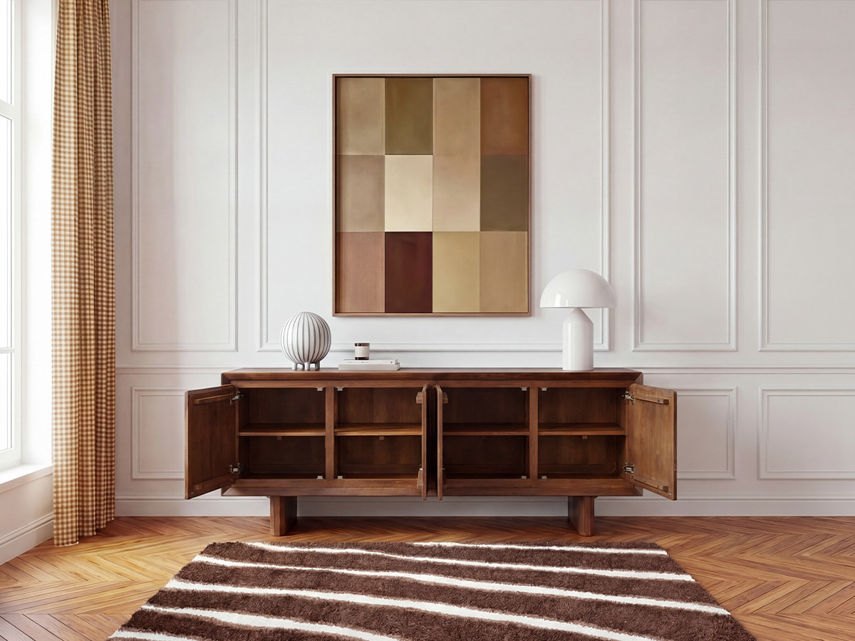 Buffet 4 portes 200 cm BELLECOUR bois massif de manguier — vue 5