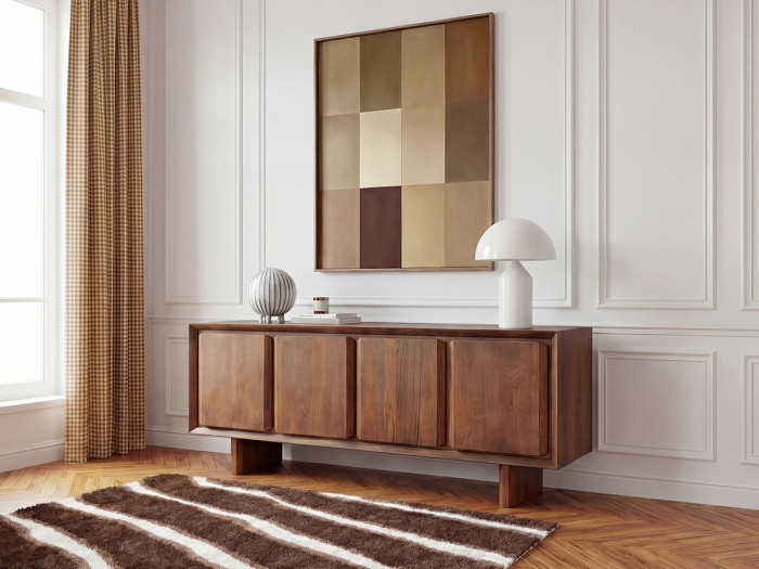 Buffet 4 portes 200 cm BELLECOUR Bois massif de manguier