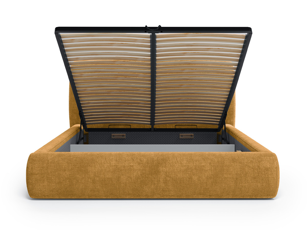 Boxspringbed ELIXA met opbergruimte in getextureerde stof