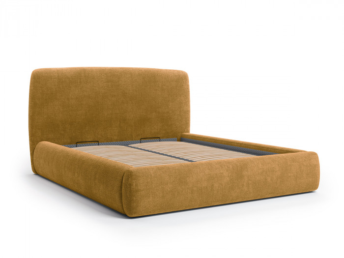 Lit coffre ELIXA tissu texturé