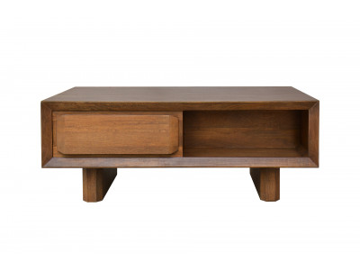 Table basse 1 tiroir BELLECOUR bois massif de manguier