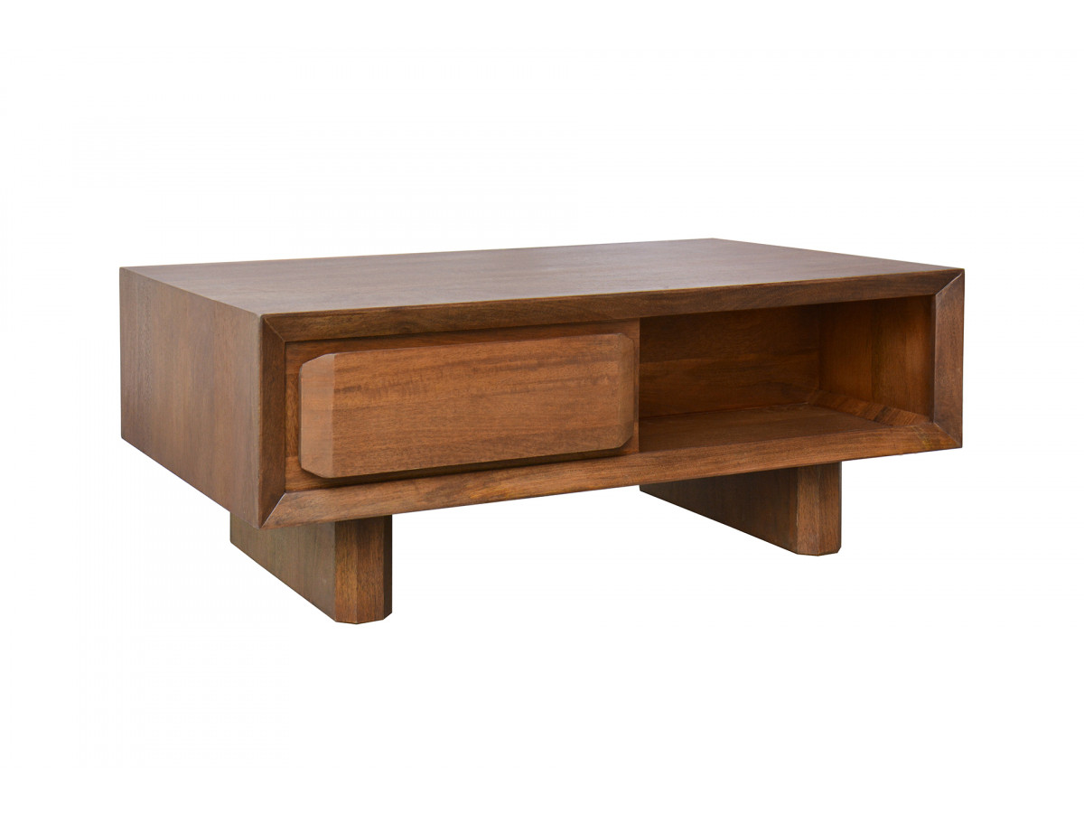 Table basse 1 tiroir BELLECOUR bois massif de manguier — vue 5