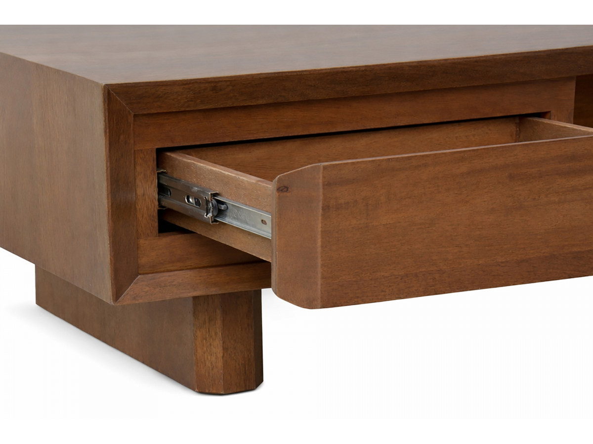 Table basse 1 tiroir BELLECOUR bois massif de manguier — vue 6