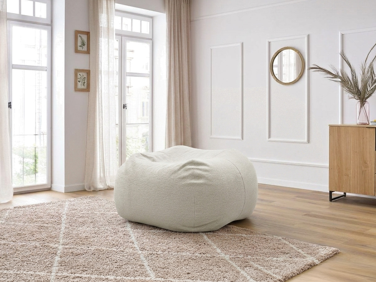 Pouf ultra moelleux VOLTAIRE tissu chiné