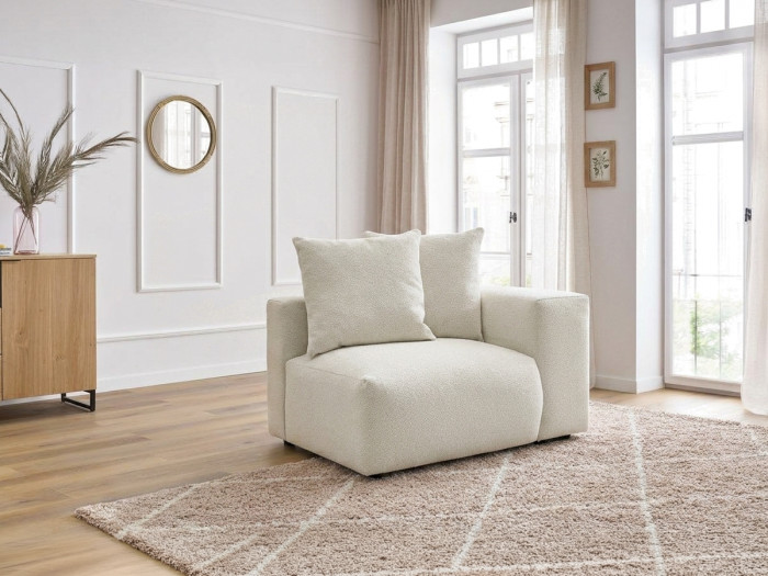 Chauffeuse 1 place avec accoudoir pour canapé modulable VOLTAIRE tissu chiné